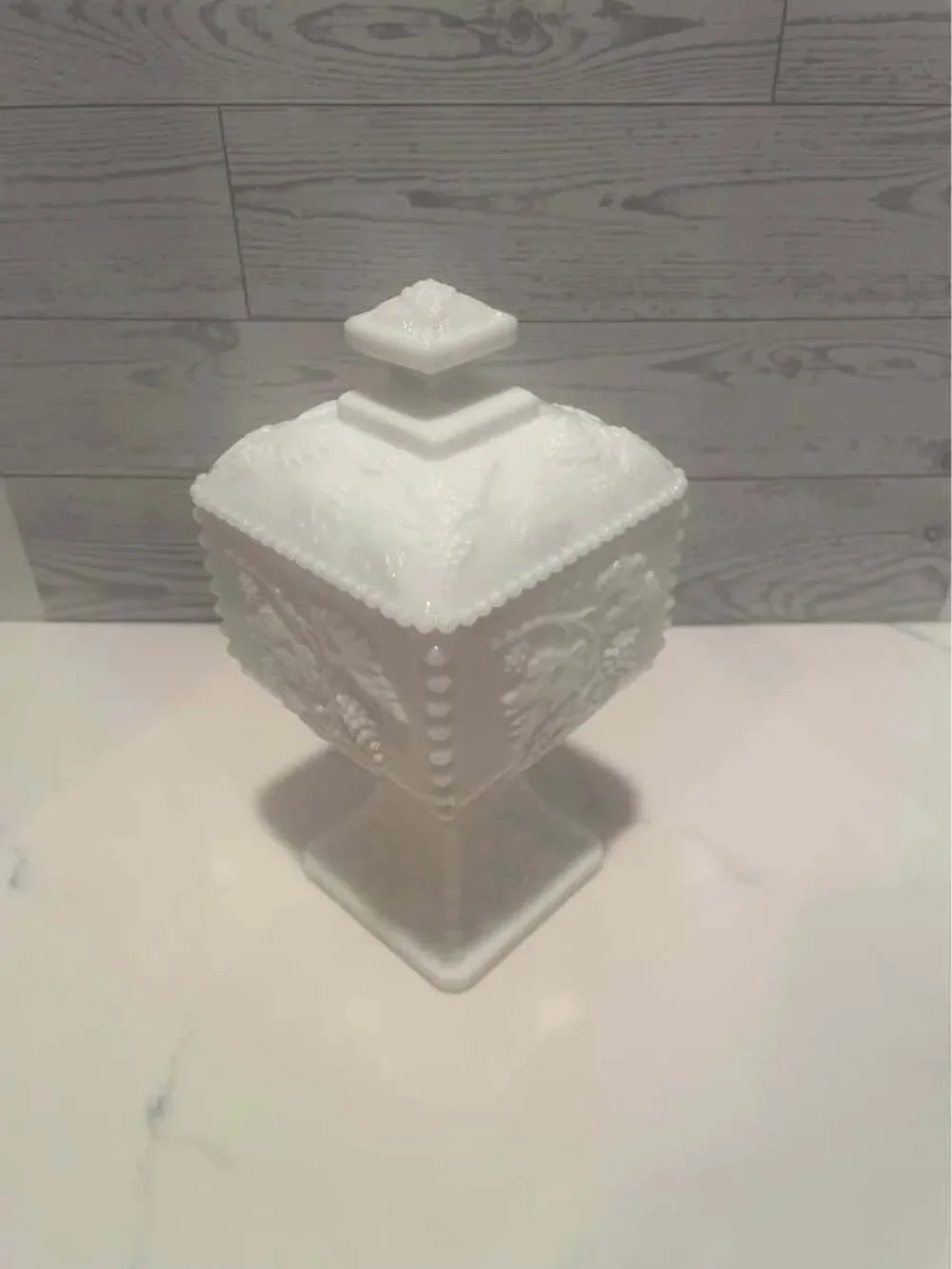 Vintage Westmorland Milk Glass Lidded Candy Dish
